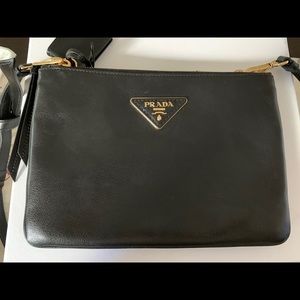 Prada Black Leather Shoulder Bag
